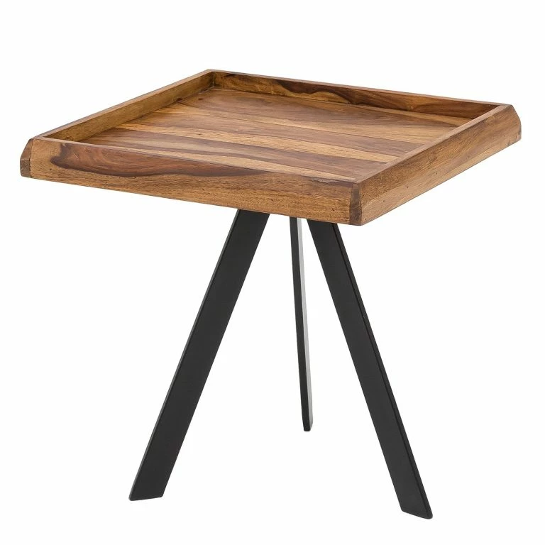 loftscape Red Living Bout de canapé Ardee I – Sheesham massif / Métal – Sheesham / Noir