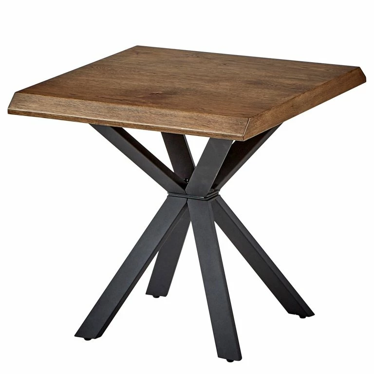 loftscape Red Living Bout de canapé Berck – Placage en bois véritable – Chêne / Noir