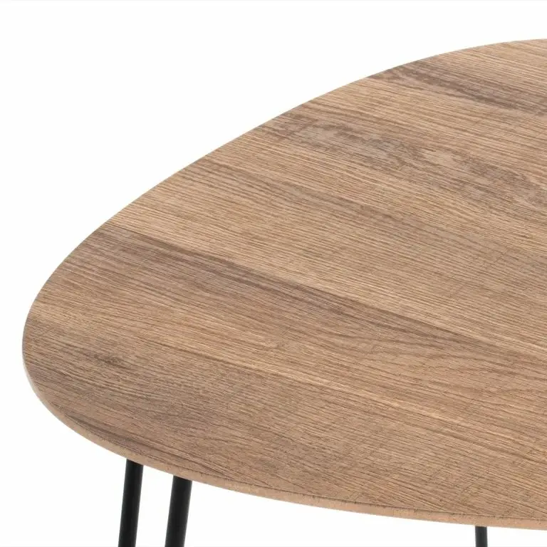 Loftscape Red Living Bout De Canapé Booragoon I – Métal – Imitation Chêne / Noir