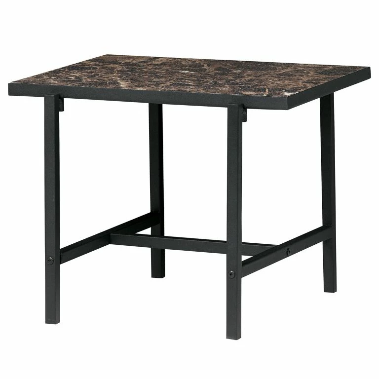 loftscape Red Living Bout de canapé Bowes – Imitation marbre marron / Noir