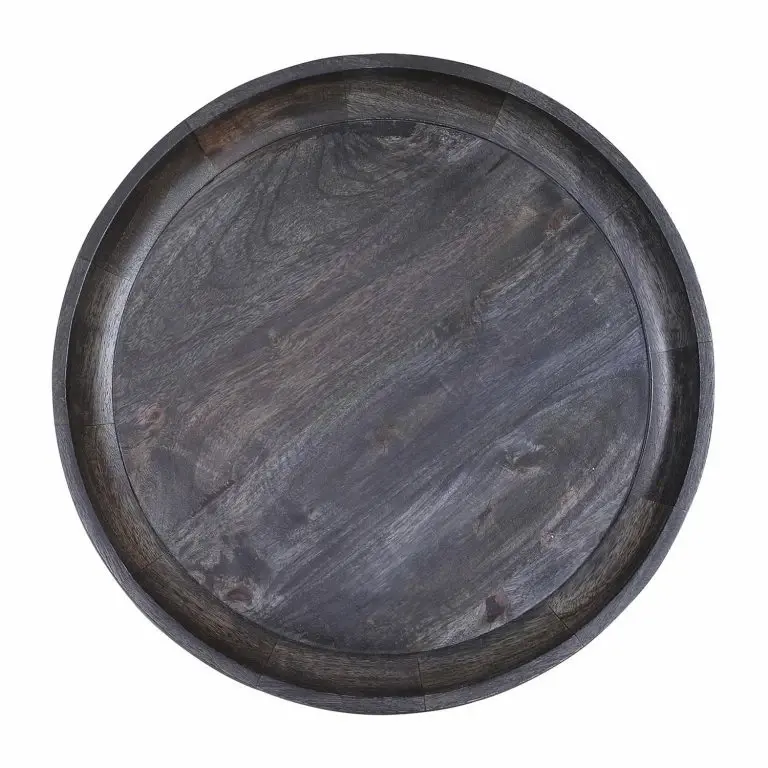 Loftscape Red Living Bout De Canapé Brookwood IX – Manguier Massif / Métal – Manguier Noir /Argenté