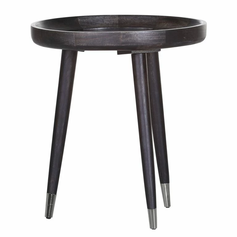 loftscape Red Living Bout de canapé Brookwood IX – Manguier massif / Métal – Manguier noir /Argenté