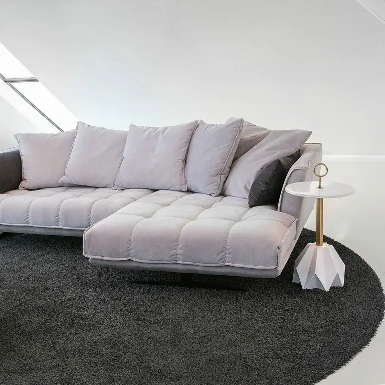 Loftscape Red Living Bout De Canapé Carling III – Marbre / Métal – Marbre Blanc / Doré