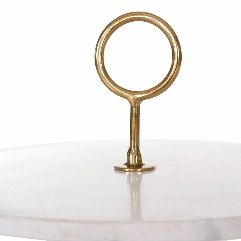 Loftscape Red Living Bout De Canapé Carling III – Marbre / Métal – Marbre Blanc / Doré