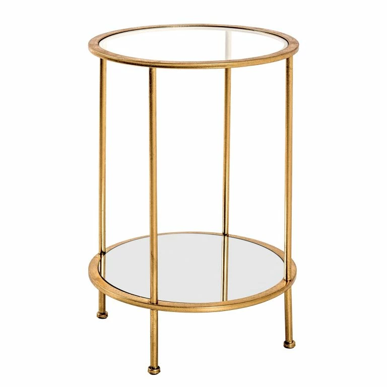 loftscape Red Living Bout de canapé Casa View I – Verre / Métal – Doré