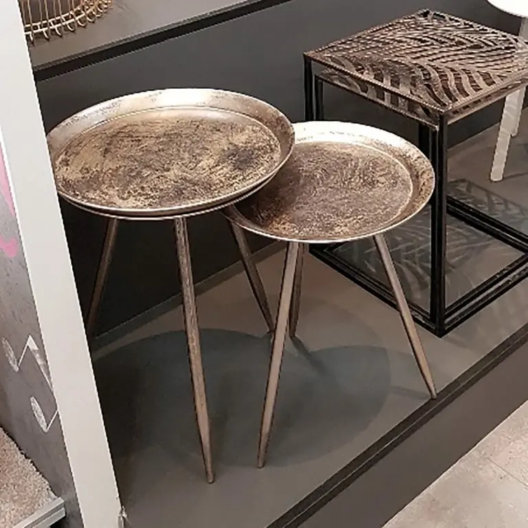 Loftscape Red Living Bout De Canapé Chatfield II – Métal -Bronze Vieilli