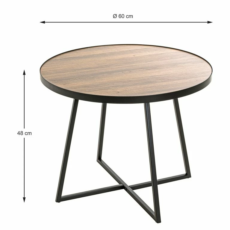 Loftscape Red Living Bout De Canapé Chorin I – Imitation Chêne / Noir