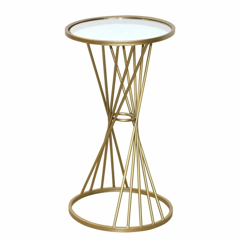 loftscape Red Living Bout de canapé Collyer – Verre / Métal – Doré