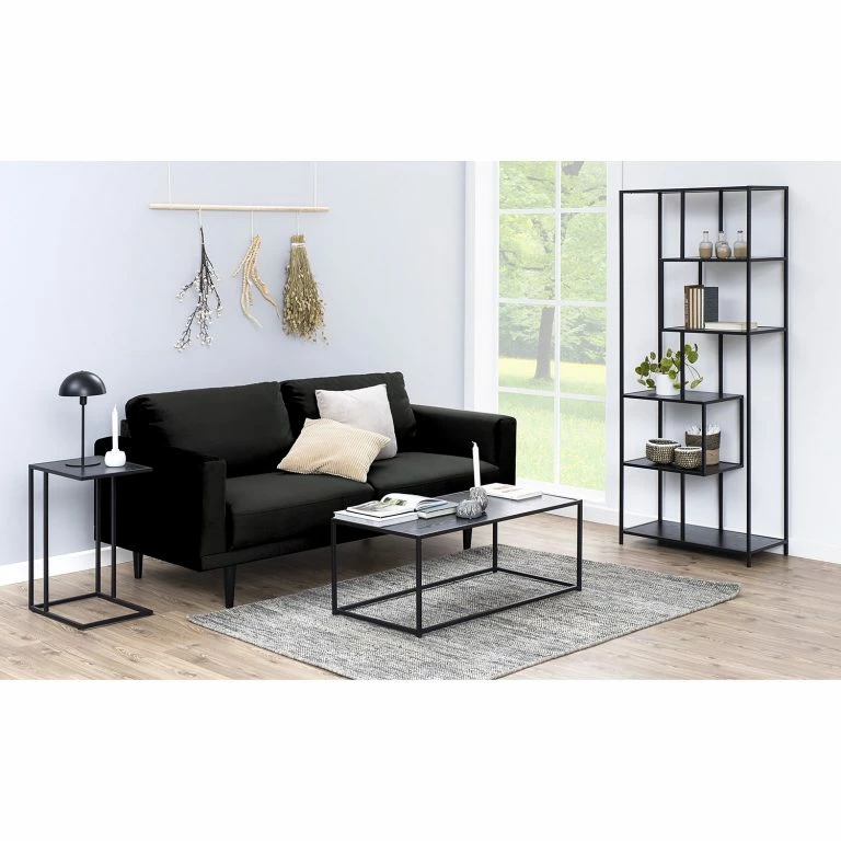 Loftscape Red Living Bout De Canapé Coogee I – Imitation Chêne Marron-noir