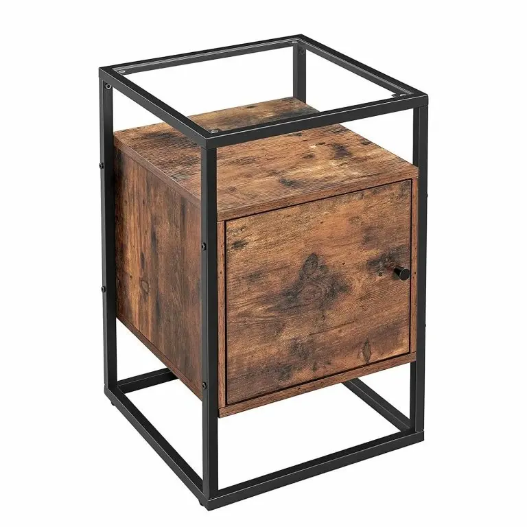 loftscape Red Living Bout de canapé Cottage Hill II – Verre / Métal – Marron / Noir