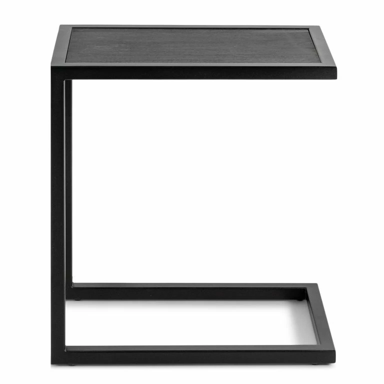 Loftscape Red Living Bout De Canapé Dareton I – Chêne Massif / Métal – Chêne Noir / Noir