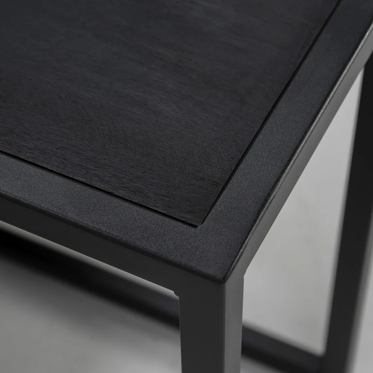 Loftscape Red Living Bout De Canapé Dareton I – Chêne Massif / Métal – Chêne Noir / Noir