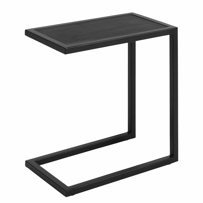 loftscape Red Living Bout de canapé Dareton I – Chêne massif / Métal – Chêne noir / Noir