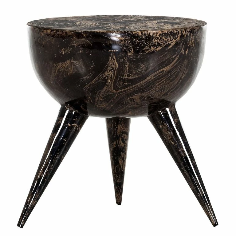 loftscape Red Living Bout de canapé Domps – Métal – Imitation marbre noir