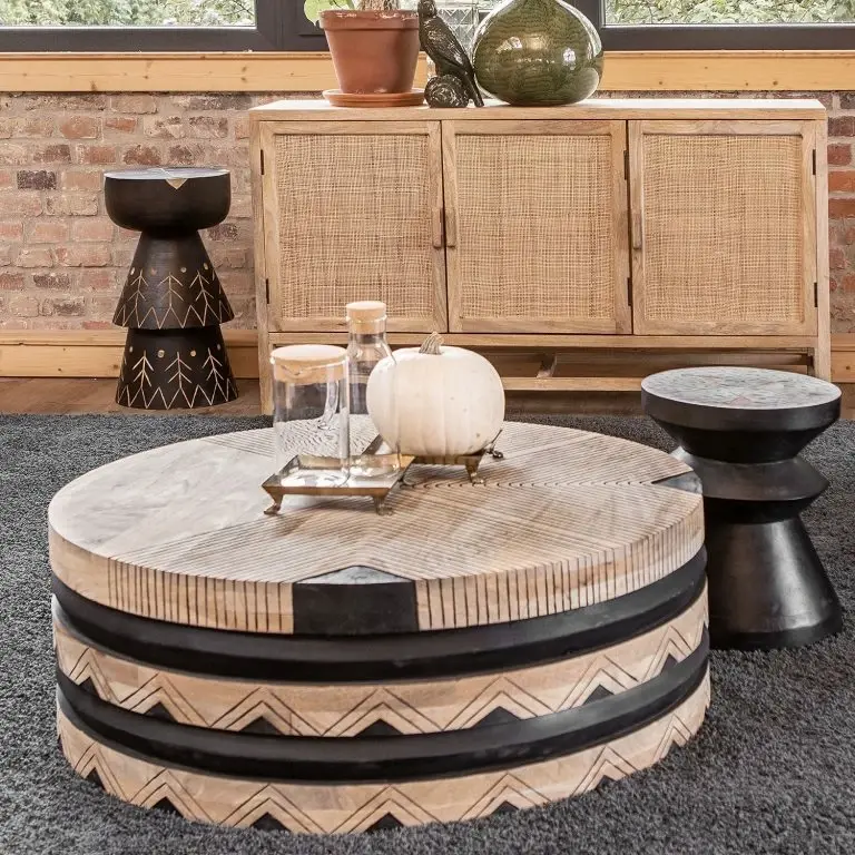 Loftscape Red Living Bout De Canapé Edgewood II – Manguier Massif – Manguier Noir / Manguier