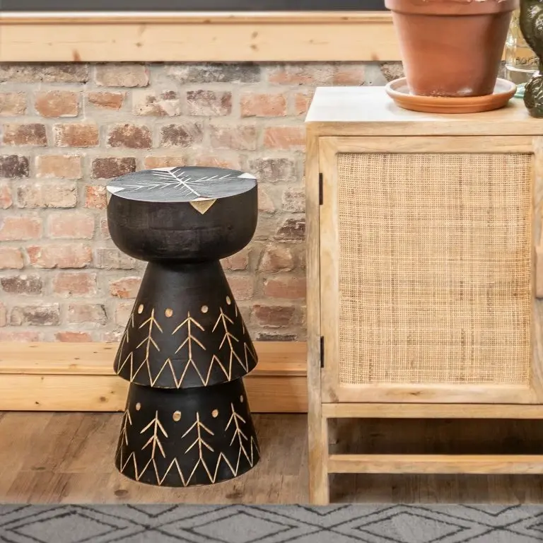 Loftscape Red Living Bout De Canapé Edgewood III – Manguier Massif – Manguier Noir / Manguier