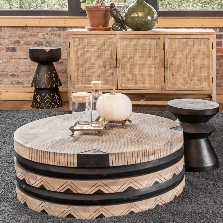 Loftscape Red Living Bout De Canapé Edgewood III – Manguier Massif – Manguier Noir / Manguier