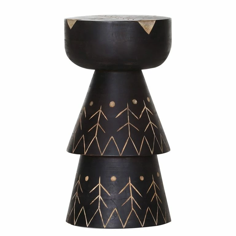 loftscape Red Living Bout de canapé Edgewood III – Manguier massif – Manguier noir / Manguier