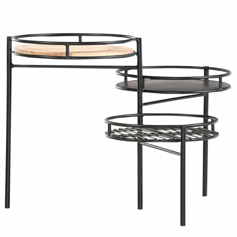 loftscape Red Living Bout de canapé Fenay III – Acacia massif / Métal – Acacia / Noir