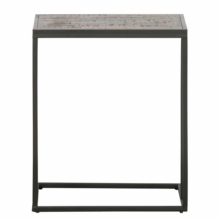 Loftscape Red Living Bout De Canapé Filley II – Teck Recyclé/ Métal – Teck / Noir