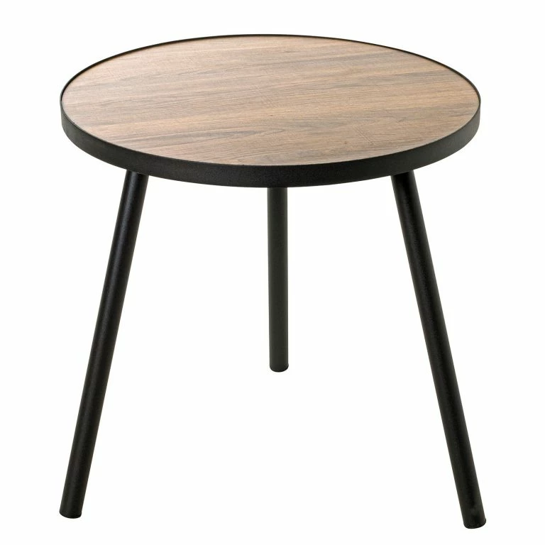 Loftscape Red Living Bout De Canapé Glurns I – Métal – Imitation Chêne / Noir