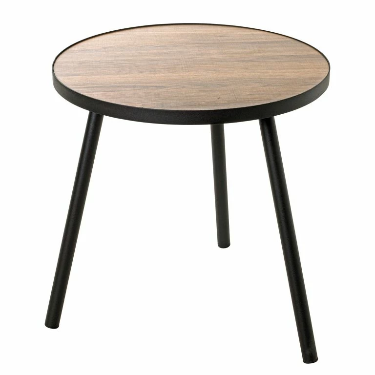 loftscape Red Living Bout de canapé Glurns I – Métal – Imitation chêne / Noir