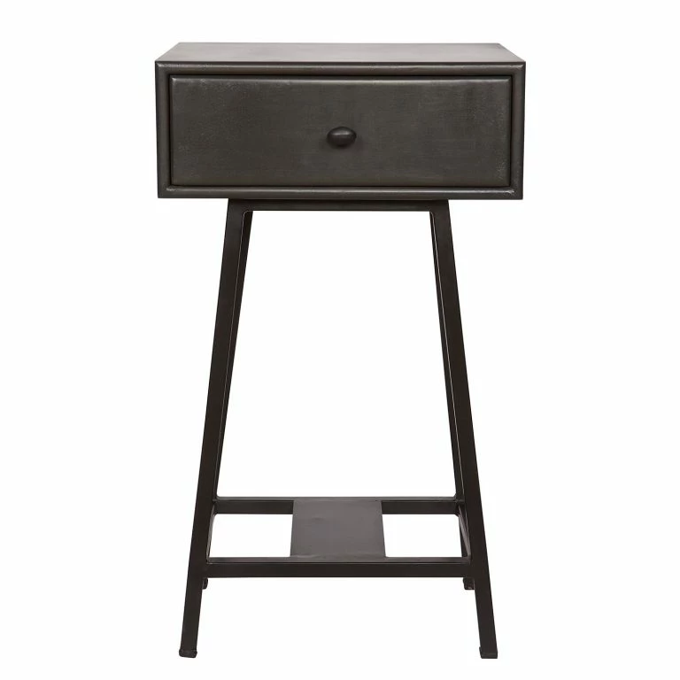 Loftscape Red Living Bout De Canapé Kait – Manguier Massif / Métal – Noir