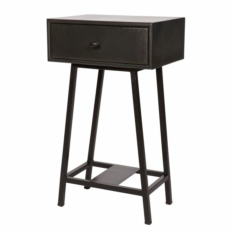 loftscape Red Living Bout de canapé Kait – Manguier massif / Métal – Noir