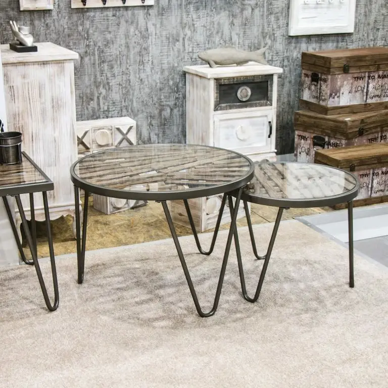 Loftscape Red Living Bout De Canapé Leuca I – Verre / Métal – Sapin / Noir