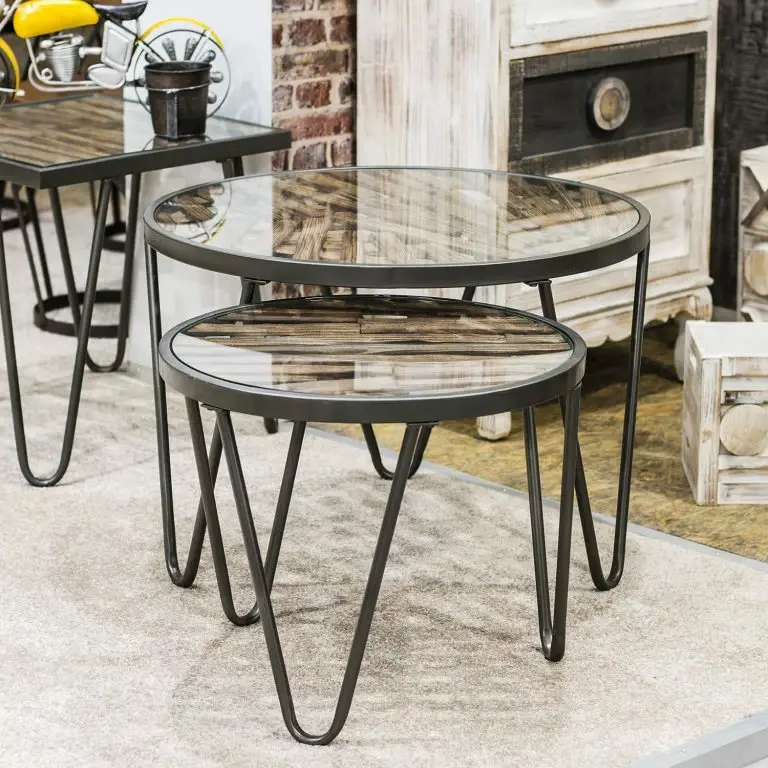 Loftscape Red Living Bout De Canapé Leuca I – Verre / Métal – Sapin / Noir