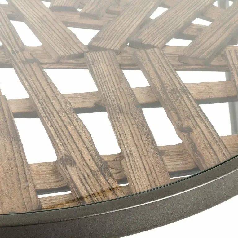 Loftscape Red Living Bout De Canapé Leuca I – Verre / Métal – Sapin / Noir