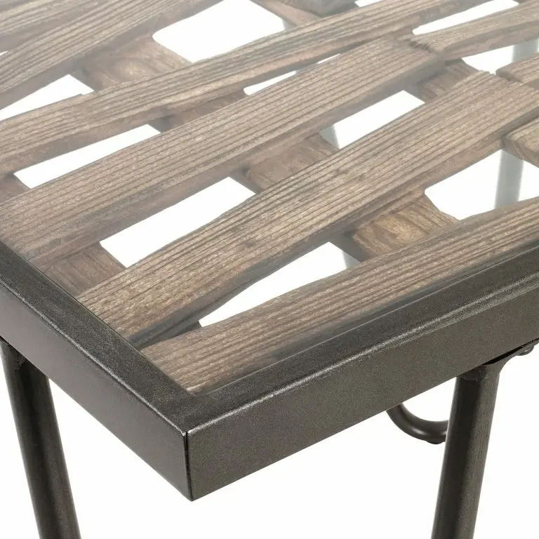 Loftscape Red Living Bout De Canapé Leuca II – Verre / Métal – Sapin / Noir