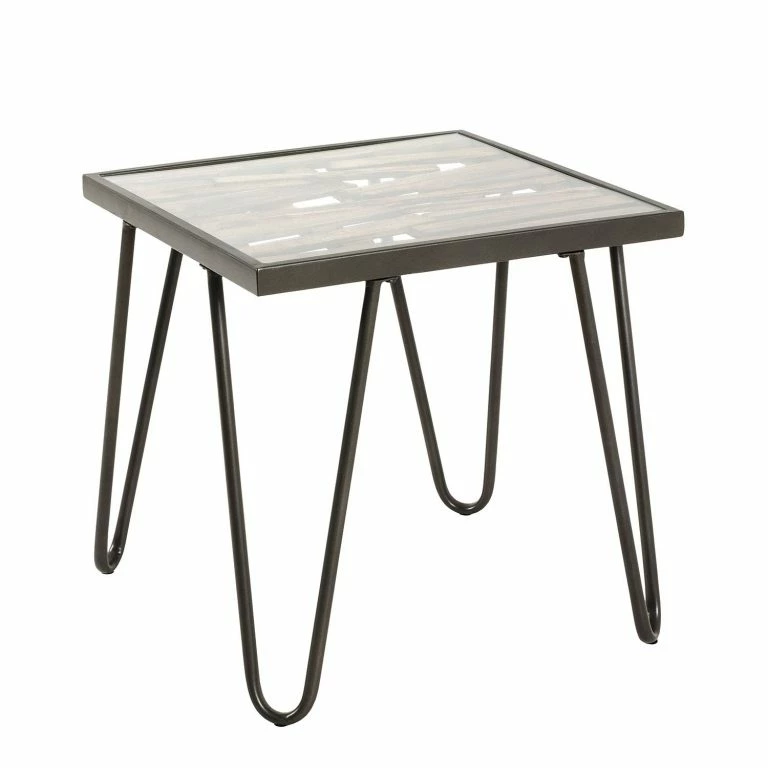 loftscape Red Living Bout de canapé Leuca II – Verre / Métal – Sapin / Noir