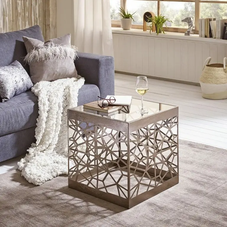 Loftscape Red Living Bout De Canapé Lindsfors I – Verre / Acier – Bronze Vieilli