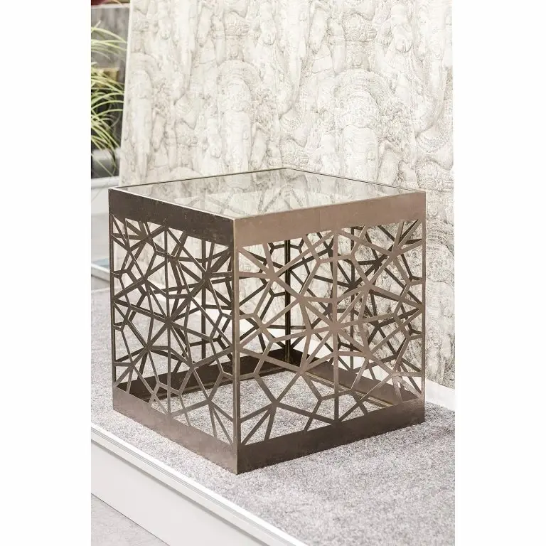 Loftscape Red Living Bout De Canapé Lindsfors I – Verre / Acier – Bronze Vieilli