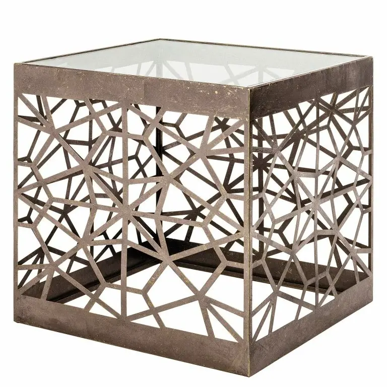 loftscape Red Living Bout de canapé Lindsfors I – Verre / Acier – Bronze vieilli