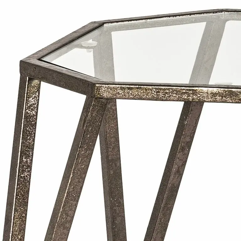 Loftscape Red Living Bout De Canapé Lindsfors III – Verre / Acier – Bronze Vieilli
