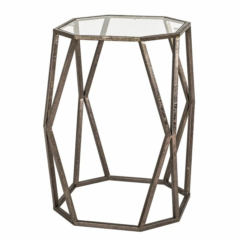loftscape Red Living Bout de canapé Lindsfors III – Verre / Acier – Bronze vieilli
