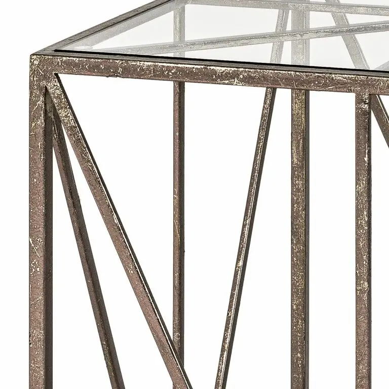 Loftscape Red Living Bout De Canapé Lindsfors V – Verre / Acier – Bronze Vieilli