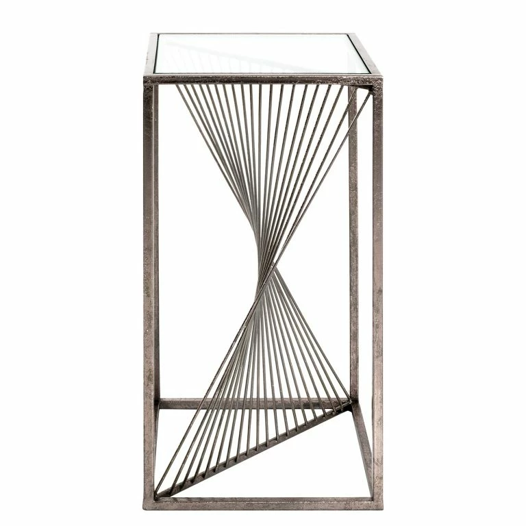 Loftscape Red Living Bout De Canapé Lixhult I – Verre / Acier – Argenté Vieilli