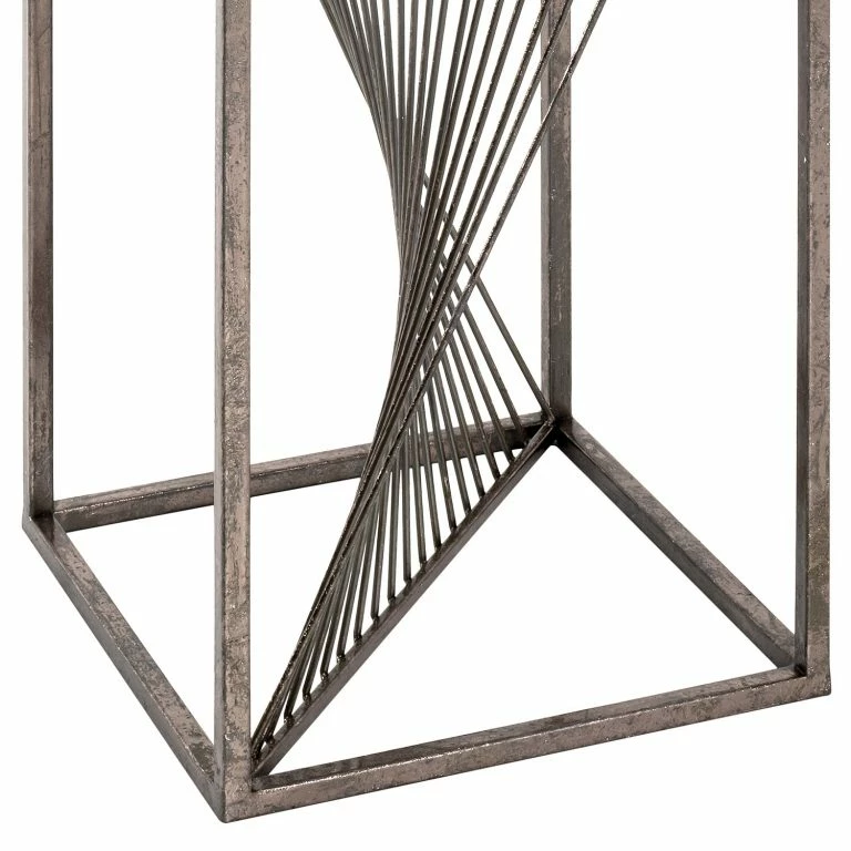 Loftscape Red Living Bout De Canapé Lixhult I – Verre / Acier – Argenté Vieilli