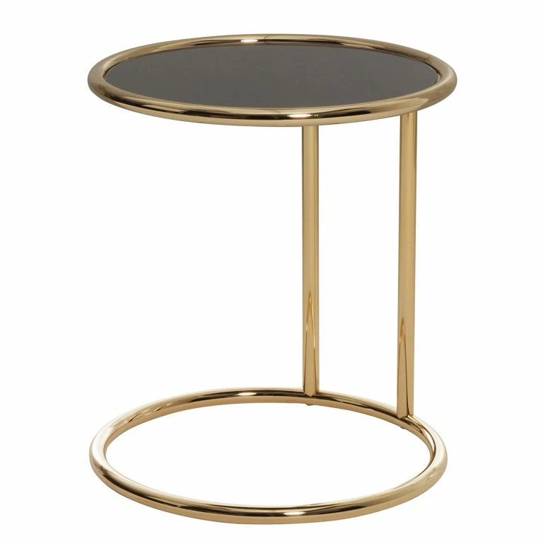 loftscape Red Living Bout de canapé Loubers – Verre / Métal – Noir / Doré