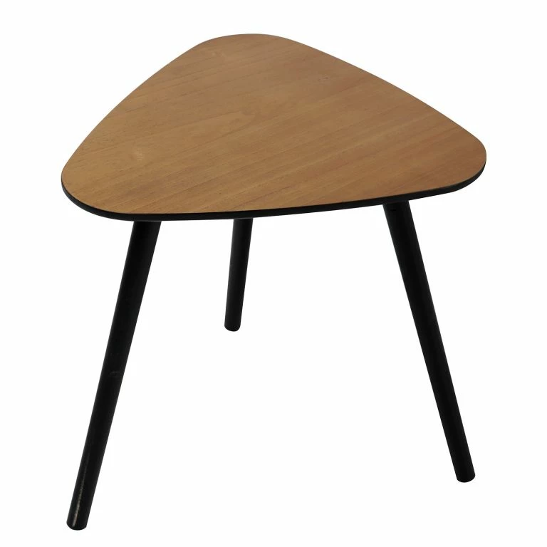 loftscape Red Living Bout de canapé Malcata II – Placage en bois véritable – Paulownia / Noir