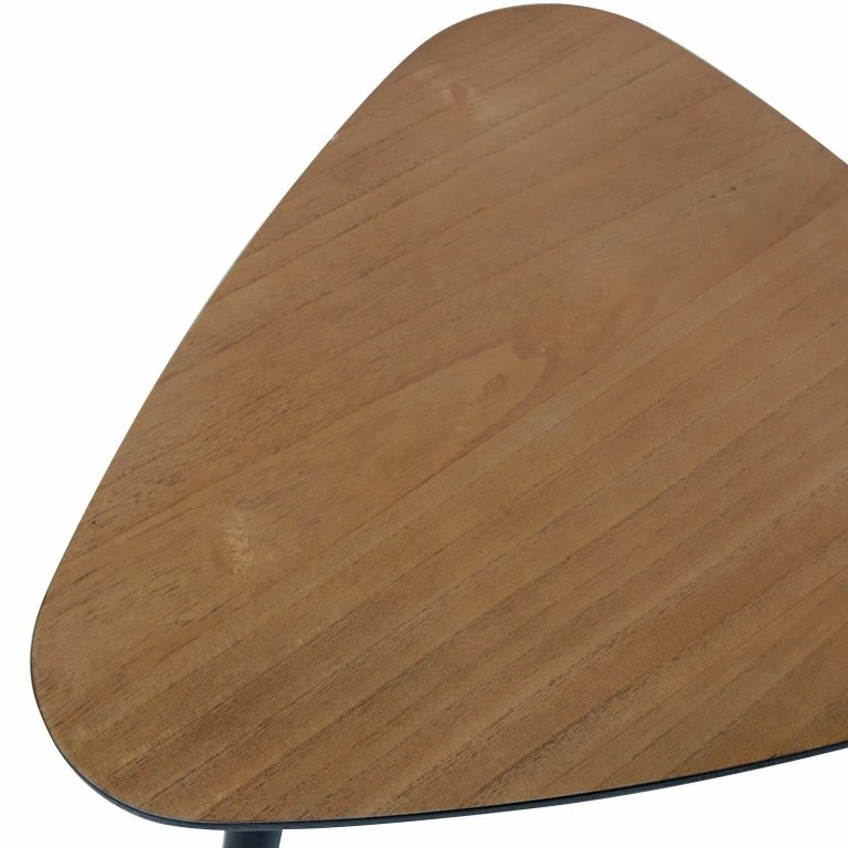 Loftscape Red Living Bout De Canapé Malcata III – Placage En Bois Véritable – Paulownia / Noir