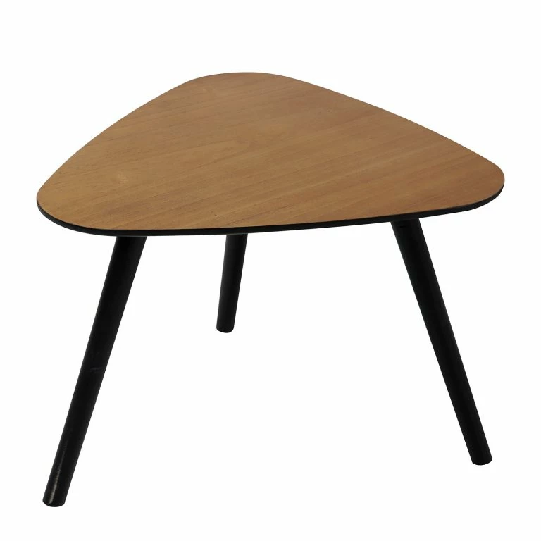 loftscape Red Living Bout de canapé Malcata III – Placage en bois véritable – Paulownia / Noir