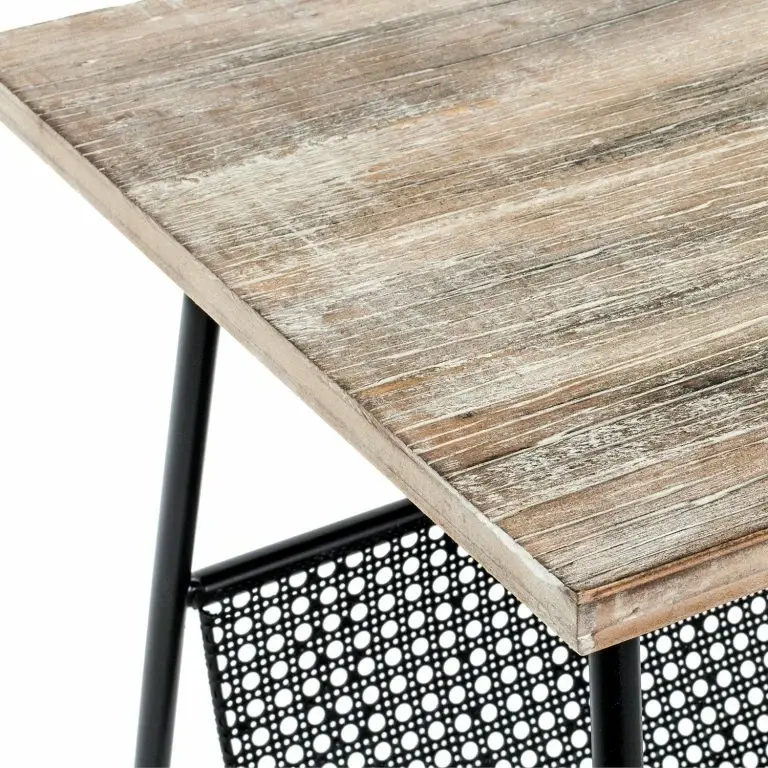 Loftscape Red Living Bout De Canapé Massillon – Placage En Bois Véritable / Métal – Noir