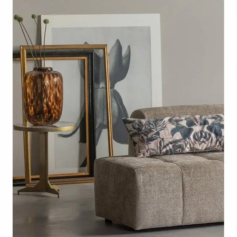 Loftscape Red Living Bout De Canapé Neerpelt – Marbre / Métal – Marbre Blanc / Laiton