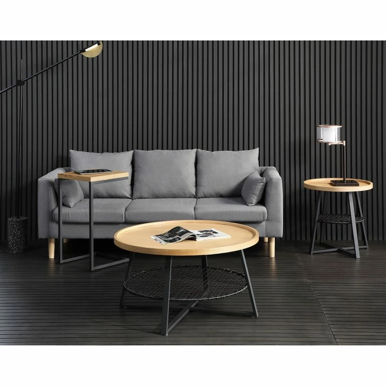 Loftscape Red Living Bout De Canapé Padbury – Imitation Chêne / Noir