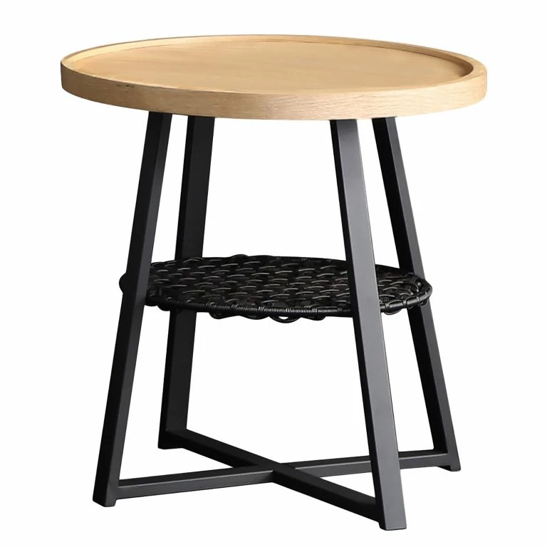 loftscape Red Living Bout de canapé Padbury – Imitation chêne / Noir