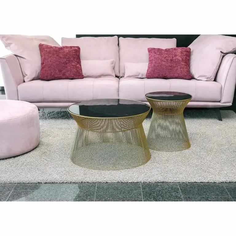 Loftscape Red Living Bout De Canapé Payzac IV – Verre / Métal – Gris / Doré